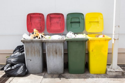 Professional waste clearance team at a construction site